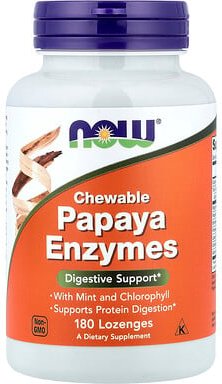 NOW Foods, Papaya-Enzyme zum Kauen, 180 Lutschtabletten