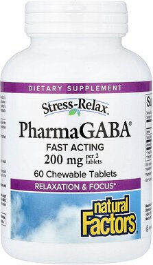 Natural Factors, Stress-Relax®, PharmaGABA®, 60 Kautabletten (100 mg pro Tablette)
