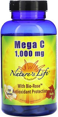 Thumbnail - Nature's Life, Mega C With Bio-Rose, 1.000 mg, 250 Tabletten