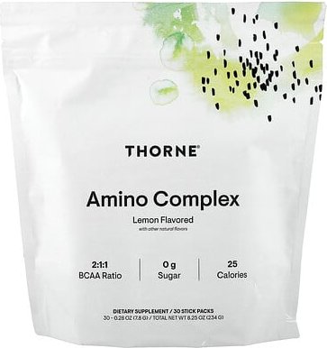 Thorne, Amino Complex, Aminosäurenmischung, Zitrone, 30 Sticks, je 7,8 g (0,28 oz.).