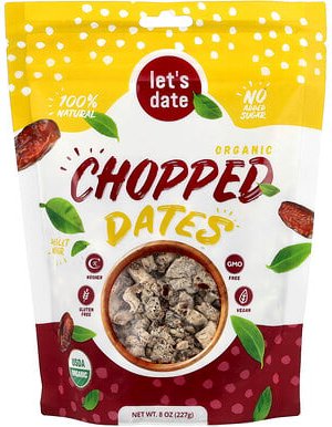 Let's Date, Organic gehackte Datteln, gehackte Bio-Datteln, 227 g (8 oz.)