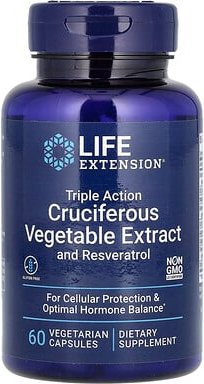 Life Extension, Triple Action Cruciferous Vegetable Extract with Resveratrol, Kreuzblütler-Gemüseextrakt mit Resveratrol...