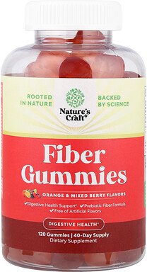 Nature's Craft, Fiber Gummies, Ballaststoff-Fruchtgummis, Orange und gemischte Beeren, 120 Fruchtgummis