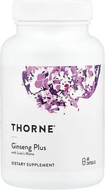 Thorne, Ginseng Plus With Lion's Mane, Ginseng mit Löwenmähne, 60 Kapseln