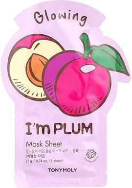 TonyMoly, I'm Plum, Glowing Beauty Mask Sheet, pflegende Beauty-Gesichtsmaske, 1 Tuchmaske, 21 g (0,74 oz.)