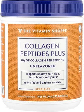 The Vitamin Shoppe, Collagen Peptides Plus, Unflavored, Kollagenpeptide Plus, geschmacksneutral, 564,2 g (20 oz.)