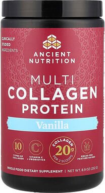 Ancient Nutrition, Multi Collagen Protein, Vanille, 252 g (8,9 oz.)