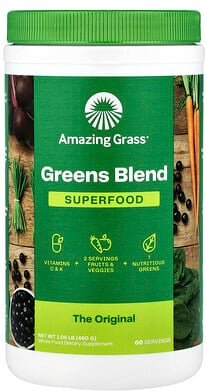 Amazing Grass, Greens Blend Superfood, Gemüsemischung mit Superfood, 480 g (1,06 lb.)