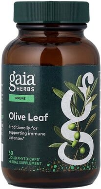 Gaia Herbs, Olive Leaf, Olivenblatt, 60 Liquid Phyto-Caps® (680 mg pro Kapsel)