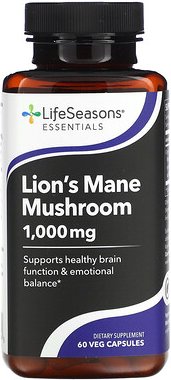 Thumbnail - LifeSeasons, Lion‘s Mane Mushroom, Löwenmähne-Pilz, 60 pflanzliche Kapseln (500 mg pro Kapsel)