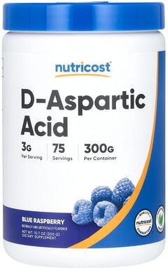 Nutricost, D-Aspartic Acid, D-Asparaginsäure, Blaue Himbeere, 300 g (10,7 oz.)