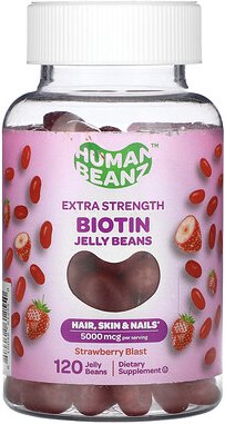 Thumbnail - Human Beanz, Biotin Jelly Beans, Biotin Jelly Beans, Strawberry Blast, 120 Jelly Beans (2.500 mcg pro Jelly Bean)