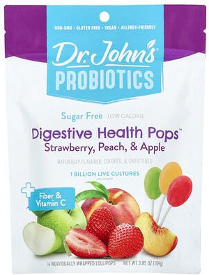 Thumbnail - Dr. John's Healthy Sweets, Probiotics, Digestive Health Pops™, Probiotics, Digestive Health Pops™, + Ballaststoffe und V...