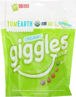 Thumbnail - YumEarth, Organic Giggles, sauer, 10 Snackpackungen, je 14 g (5 oz.)