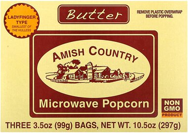 Amish Country Popcorn, Mikrowellen-Popcorn, Butter, 3 Beutel, je 99 g (3,5 oz.)