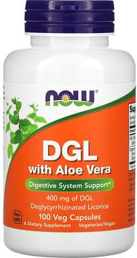 NOW Foods, DGL mit Aloe Vera, 400 mg, 100 vegetarische Kapseln