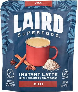 Laird Superfood, Instant Latte, Chai + Kaffeeweißer + Adaptogene, Chai, 227 g (8 oz.)