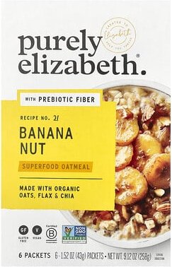 Purely Elizabeth, Superfood Oatmeal With Prebiotic Fiber, Superfood-Haferflocken mit präbiotischen Ballaststoffen, Banan...