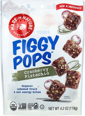 Made in Nature, Figgy Pops, Energie-Snack, Cranberry-Pistazien, 119 g (4,2 oz.)