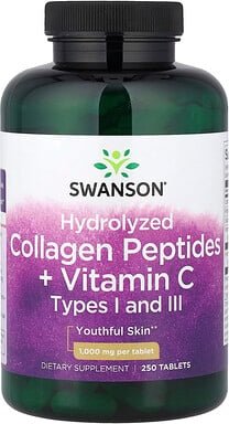 Thumbnail - Swanson, Hydrolyzed Collagen Peptides + Vitamin C, hydrolysierte Kollagenpeptide + Vitamin C, 250 Tabletten