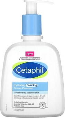 Cetaphil, Hydrating Foaming Cream Cleanser, feuchtigkeitsspendende, schäumende, cremige Reinigungscreme, 237 ml (8 fl. o...
