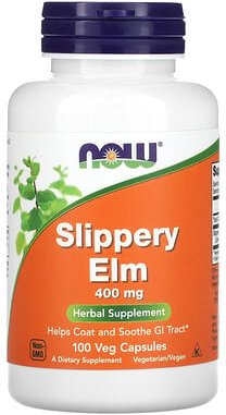NOW Foods, Slippery Elm, Rot-Ulme, 400 mg, 100 pflanzliche Kapseln