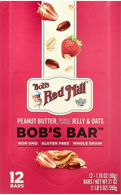 Bob's Red Mill, Bob's Bar™, Erdnussbutter, Gelee und Hafer, 12 Riegel, je 50 g (1,76 oz.).