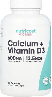 Nutricost, Women, Calcium + Vitamin D3, Calcium + Vitamin D3 für Frauen, 180 Kapseln