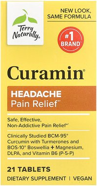 Terry Naturally, Curamin®, Kopfschmerz- und Schmerzlinderung, 21 Tabletten