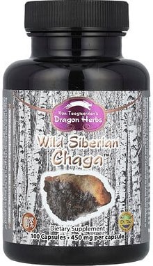 Dragon Herbs, Wild Siberian Chaga™, wilder sibirischer Chaga™, 450 mg, 100 Kapseln