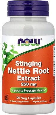 NOW Foods, Stinging Nettle Root Extract, Brennnessel-Wurzelextrakt, 250 mg, 90 pflanzliche Kapseln