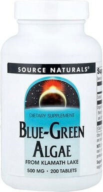Source Naturals, Blue-Green Algae, blaugrüne Algen, 500 mg, 200 Tabletten