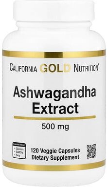 California Gold Nutrition, Ashwagandha, 500 mg, 120 pflanzliche Kapseln