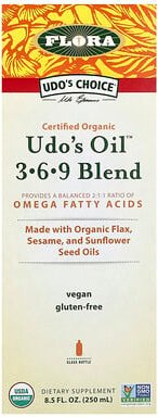 Flora, Udo's Choice, Organic Udo's Oil 3 · 6 · 9 Blend, Bio-Udosöl 3 · 6 · 9-Mischung, 250 ml (8,5 fl. oz.)