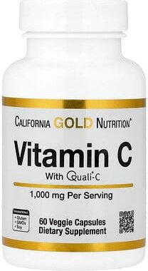 California Gold Nutrition, Vitamin C, Quali®-C, Vitamin C mit Quali®-C Ascorbinsäure, 1.000 mg, 60 pflanzliche Kapseln
