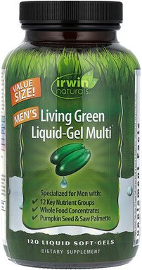 Irwin Naturals, Men's Living Green Liquid-Gel Multi, 120 flüssige Weichkapseln