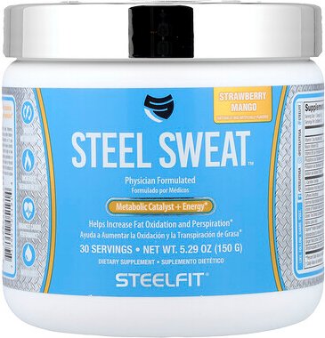 SteelFit, Steel Sweat™, Stoffwechselkatalysator + Energie, Erdbeer-Mango, 150 g (5,29 oz.)