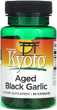 Swanson, Kyoto, Aged Black Garlic, gereifter schwarzer Knoblauch, 30 Kapseln (650 mg pro Kapsel)