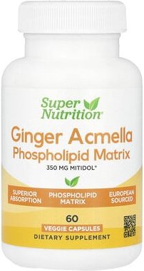 Super Nutrition, Ginger Acmella Phospholipid Matrix with Ginger Extract and Acmella Extract, Ingwer-Acmella-Phospholipid...