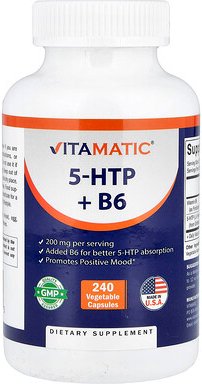 Thumbnail - Vitamatic, 5-HTP + B6, 240 pflanzliche Kapseln