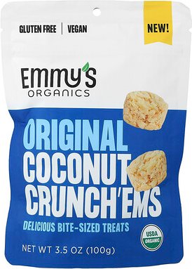 Emmy's Organic Cookies, Original Coconut Crunch'ems, Kokosnuss-Crunch'ems, 100 g (3,5 oz.)