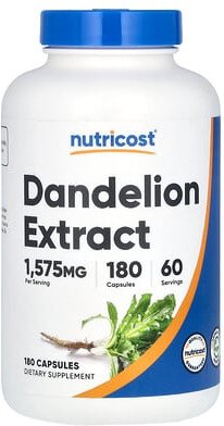 Thumbnail - Nutricost, Dandelion Extract, Löwenzahnextrakt, 180 Kapseln (525 mg pro Kapsel)