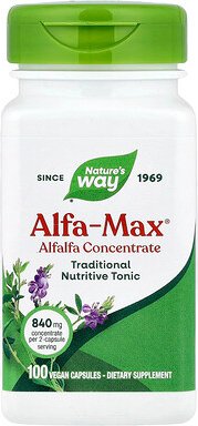 Nature's Way, Alfa-Max®, Alfalfa Concentrate, Alfalfa-Konzentrat, 100 vegane Kapseln