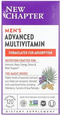 Thumbnail - New Chapter, Men's Advanced Multivitamin, 120 vegetarische Tabletten