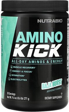 Thumbnail - NutraBio, Amino Kick, Baja Burst, 271 g (0,6 lb.)