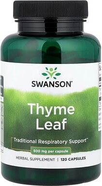 Swanson, Thymianblatt, 500 mg, 120 Kapseln
