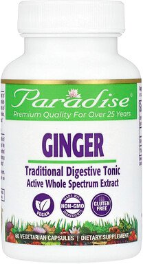 Paradise Herbs, Ginger, Ingwer, 60 pflanzliche Kapseln (250 mg pro Kapsel)