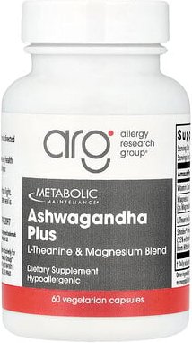 Metabolic Maintenance, Ashwagandha Plus, L-Theanin- und Magnesium-Mischung, 60 vegetarische Kapseln