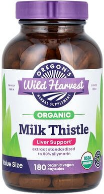 Oregon's Wild Harvest, Organic Milk Thistle, Bio-Mariendistel, 180 vegane Kapseln