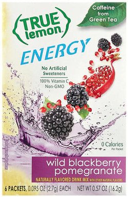 True Citrus, Echte Zitrone, Energie, Waldbrombeer-Granatapfel, 6 Packungen, 16,2 g (0,57 oz)